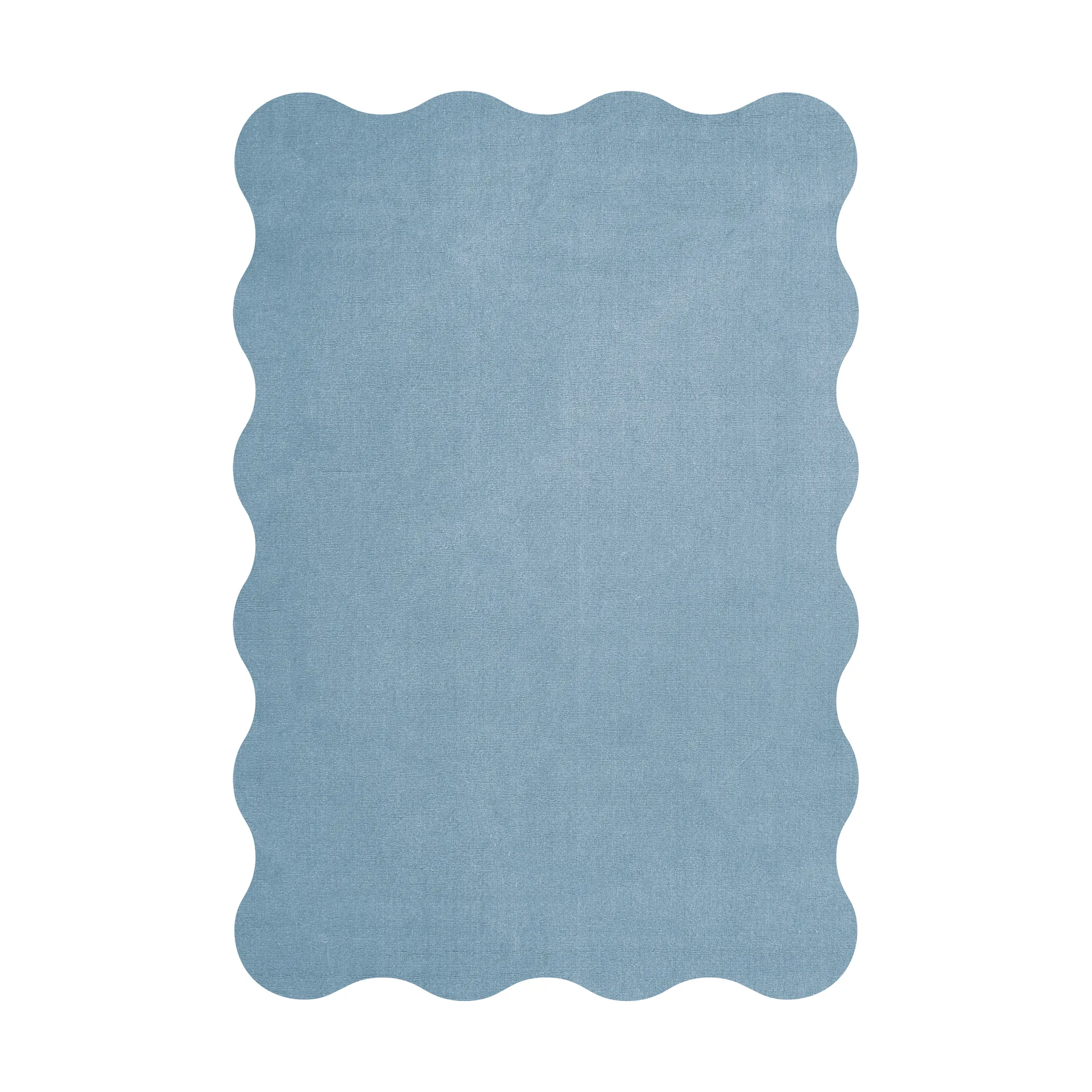Scallop Wollteppich 180x270 cm, Soft blue Layered
