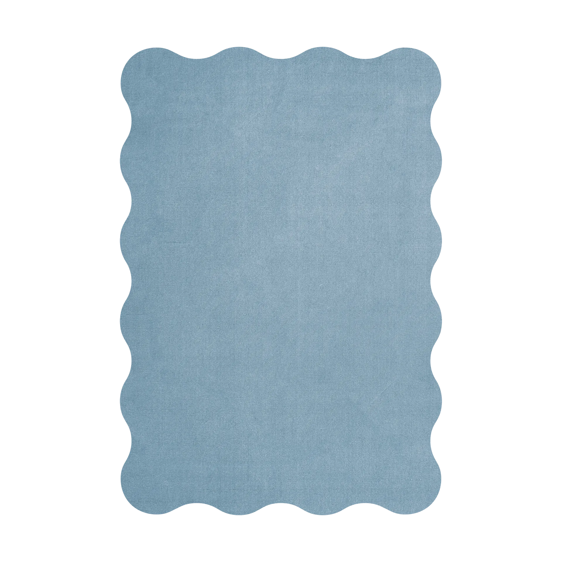 Scallop Wollteppich 250x350 cm, Soft blue Layered