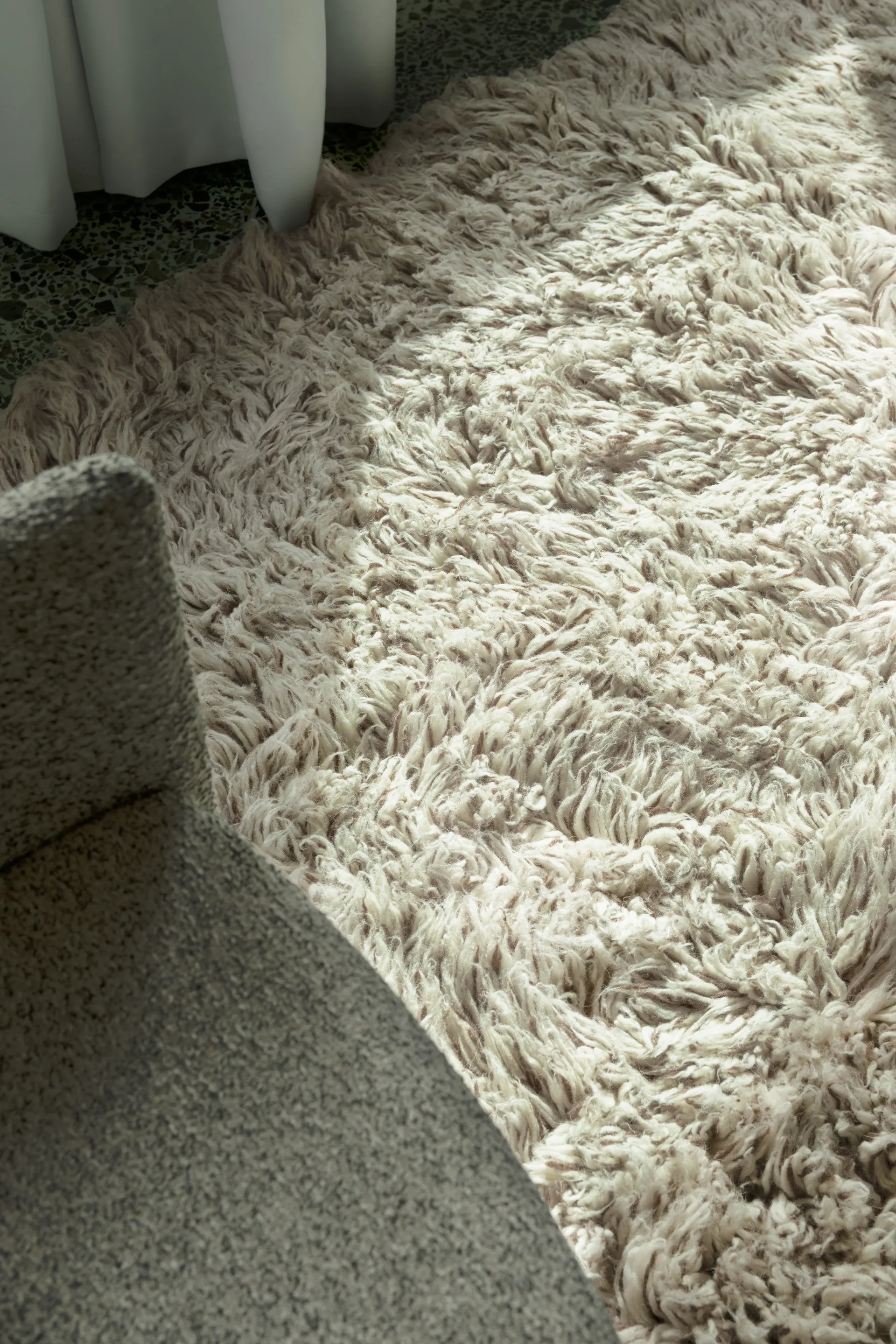 Shaggy Teppich 200x300 cm, Bone White Layered