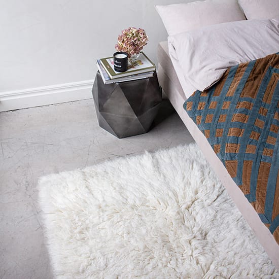 Shaggy Teppich 90 x 180cm, Off white Layered