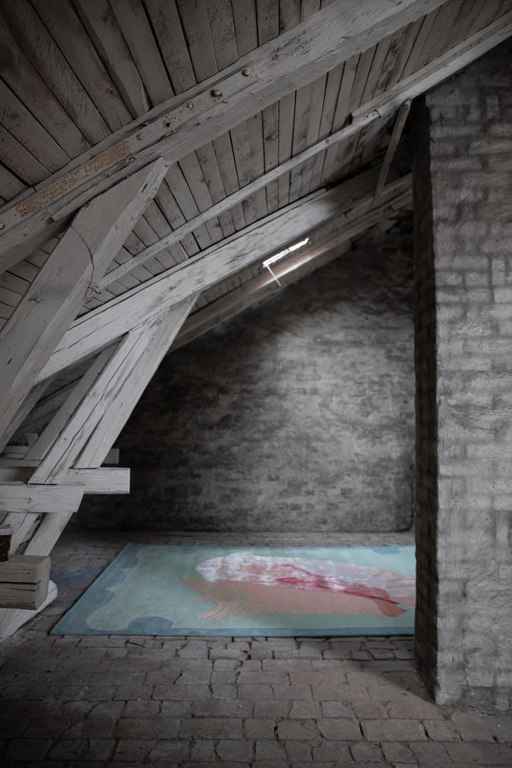 Shell Wollteppich gemustert - Blue, pink, 180 x 270cm - Layered