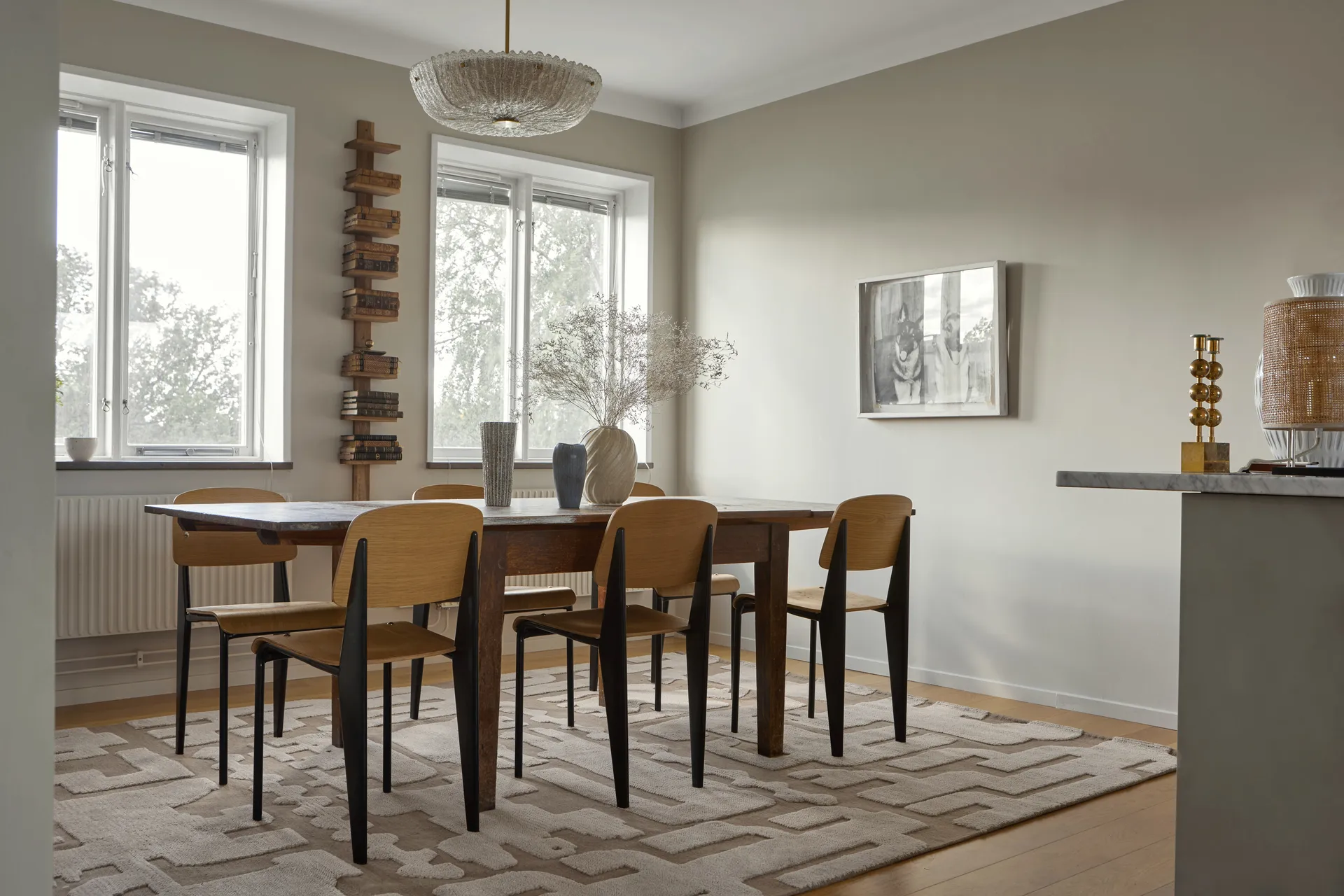 Stig Lindberg Gunnel Wollteppich, Walnut brown, 180 x 270cm Layered