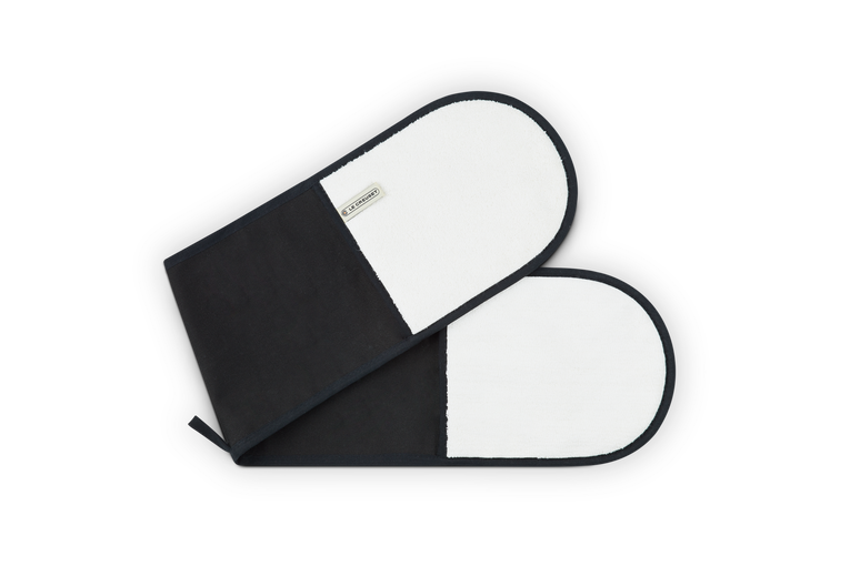 Le Creuset Dubbel Grillhandschuh Schwarz | Skandinavisches Design | Topflappen & Topfhandschuhe | Schwarz