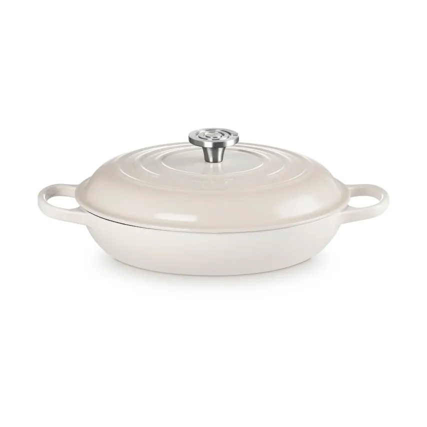 Le Creuset Classic Gusseisen-Buffetbräter mit Glasdeckel, Baiser, 3,5 l Le Creuset