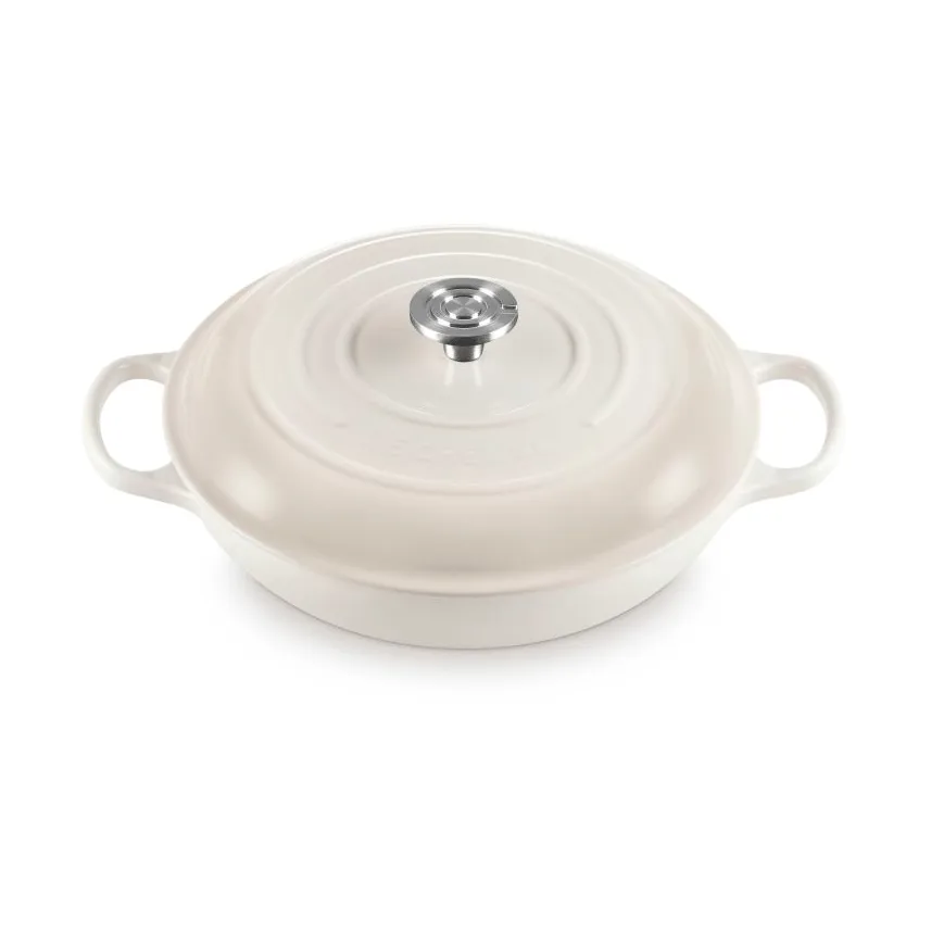 Le Creuset Classic Gusseisen-Buffetbräter mit Glasdeckel, Baiser, 3,5 l Le Creuset