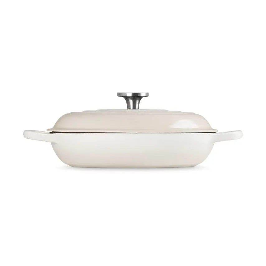 Le Creuset Classic Gusseisen-Buffetbräter mit Glasdeckel, Baiser, 3,5 l Le Creuset