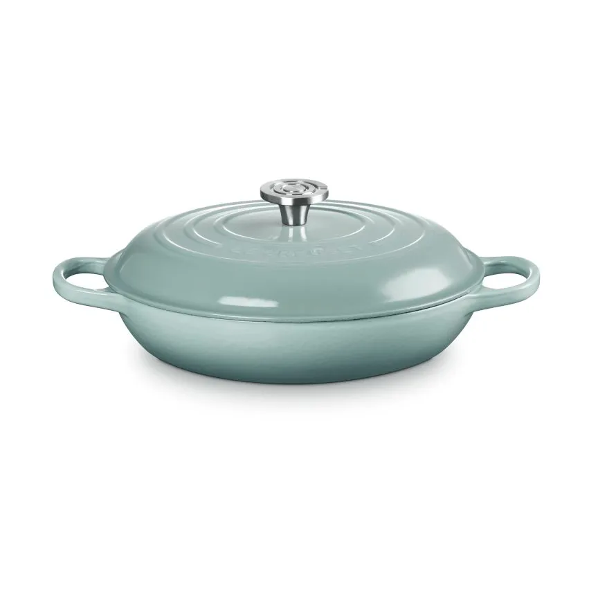 Le Creuset Classic Gusseisen-Buffetbräter mit Glasdeckel, Meersalz, 3,5 l Le Creuset