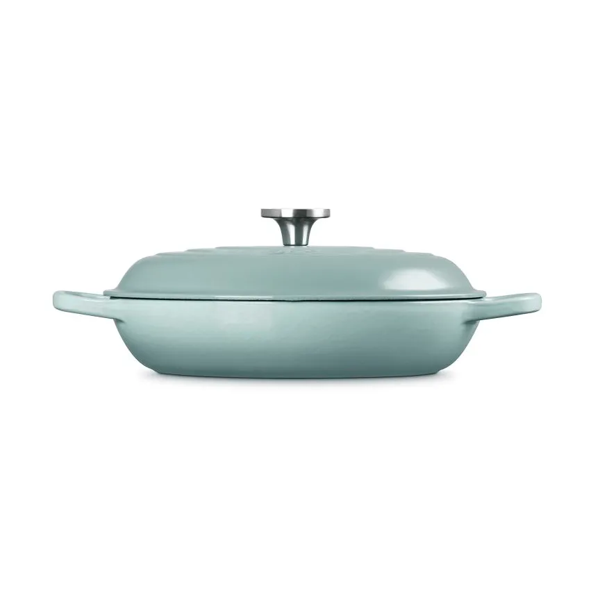 Le Creuset Classic Gusseisen-Buffetbräter mit Glasdeckel, Meersalz, 3,5 l Le Creuset