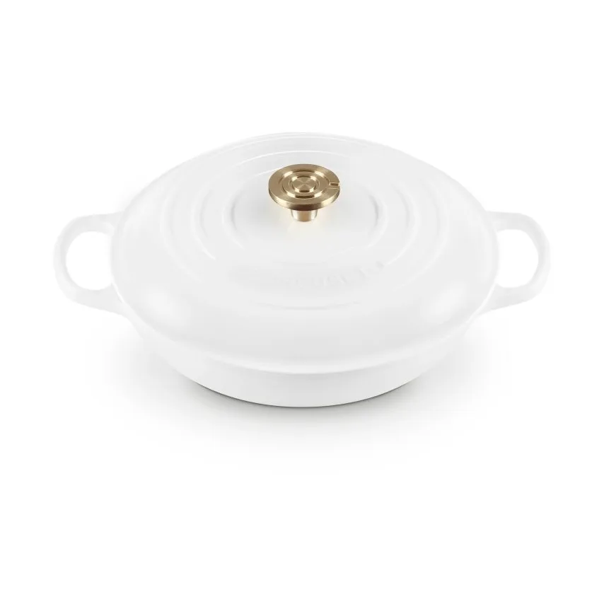 Le Creuset Classic Gusseisen-Buffetbräter mit Glasdeckel, Weiß, 3,5 l Le Creuset
