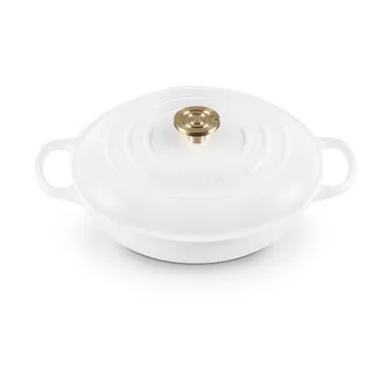 Le Creuset Classic Gusseisen-Buffetbräter mit Glasdeckel - Weiß, 3,5 l - Le Creuset