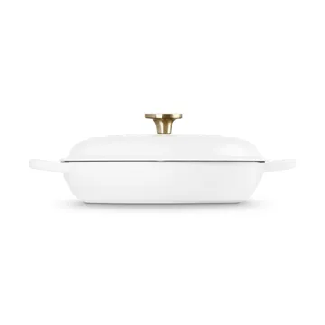 Le Creuset Classic Gusseisen-Buffetbräter mit Glasdeckel - Weiß, 3,5 l - Le Creuset