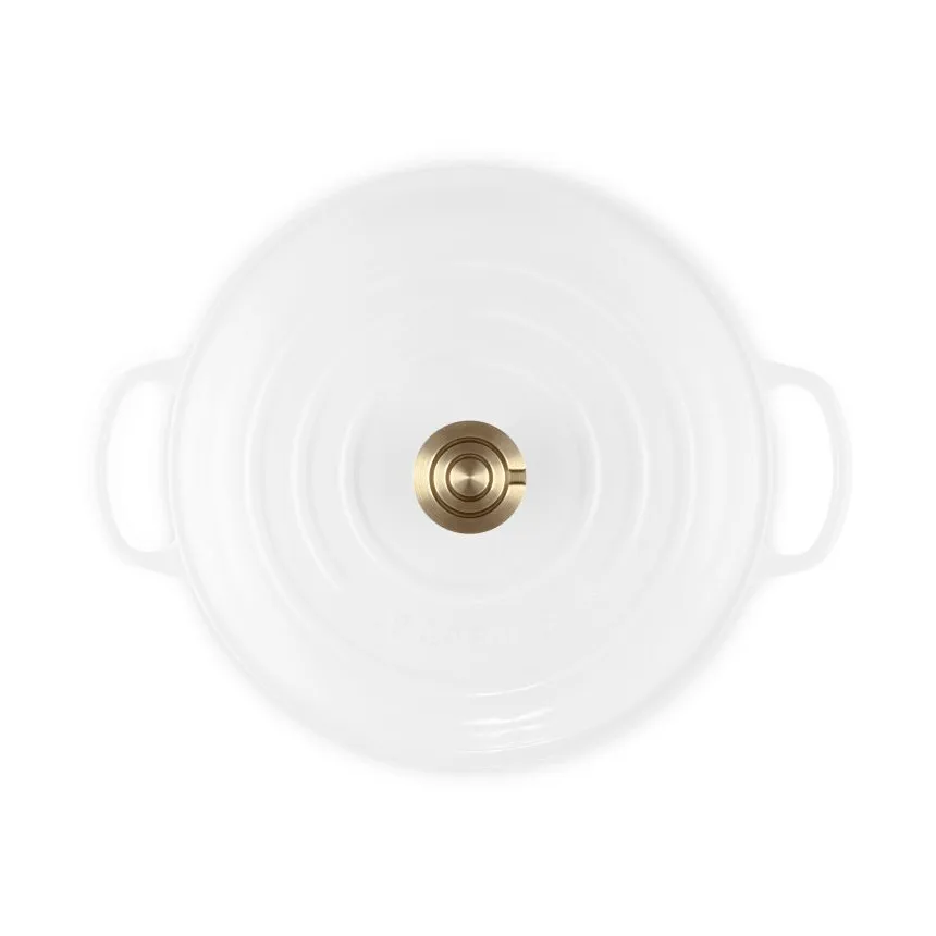 Le Creuset Classic Gusseisen-Buffetbräter mit Glasdeckel, Weiß, 3,5 l Le Creuset