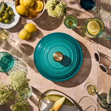 Le Creuset Signature Bräter rund 4,2 l - Bleu Riviera - Le Creuset