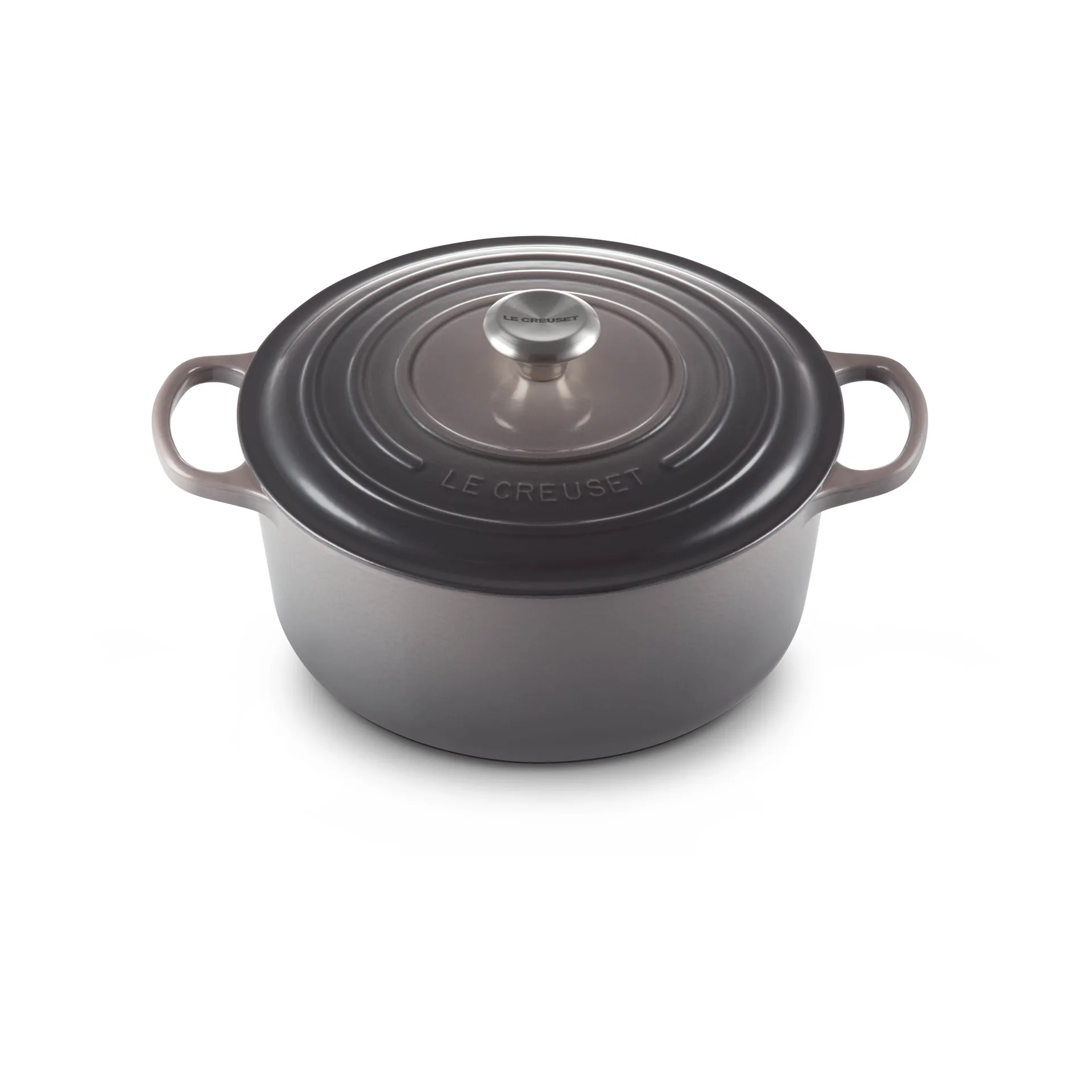 Le Creuset Signature Bräter rund 4,2 l, Flint Le Creuset