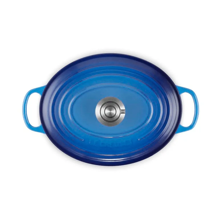 Le Creuset Signature Gusseisen ovale Kasserolle, Azure, 4,1 l Le Creuset