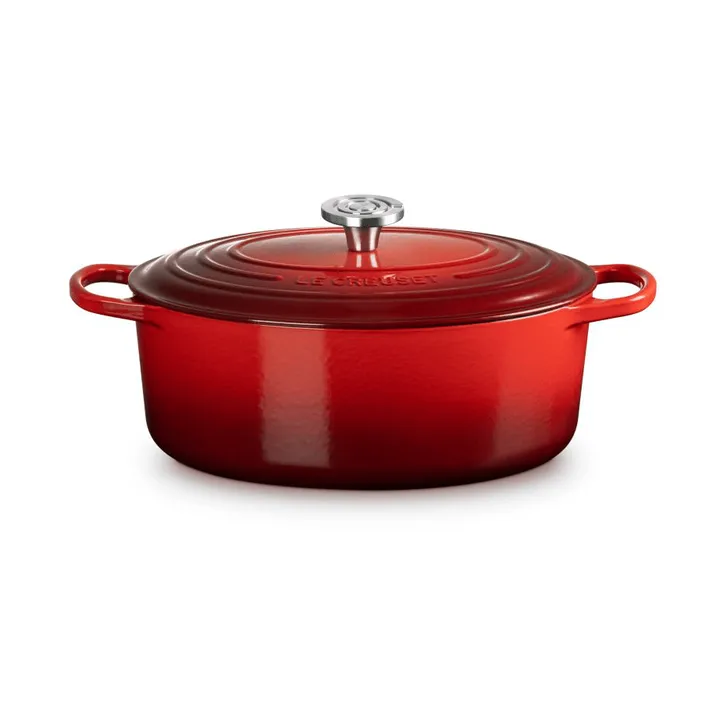 Le Creuset Signature Gusseisen ovale Kasserolle - Kirschrot, 6,3 l - Le Creuset