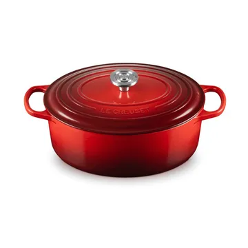 Le Creuset Signature Gusseisen ovale Kasserolle - Kirschrot, 6,3 l - Le Creuset
