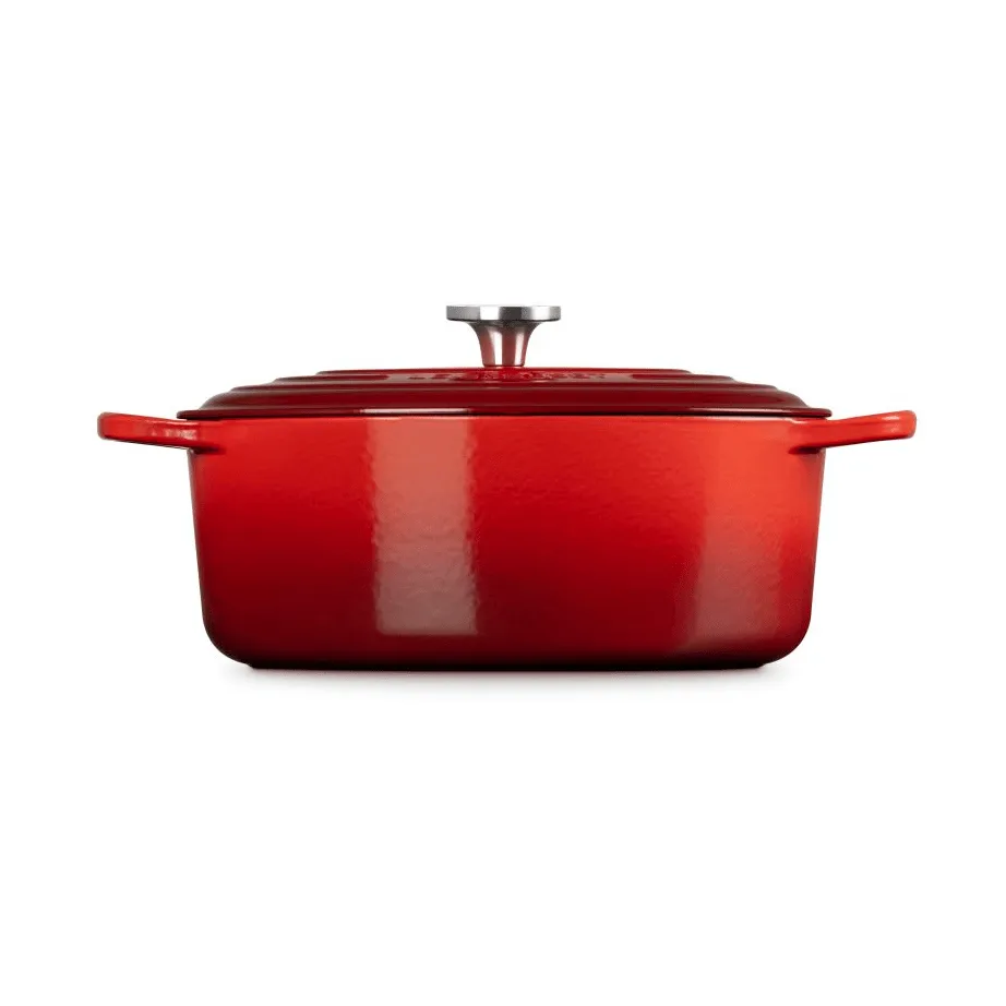 Le Creuset Signature Gusseisen ovale Kasserolle, Kirschrot, 6,3 l Le Creuset