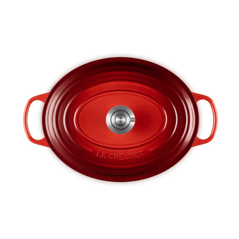Le Creuset Signature Gusseisen ovale Kasserolle, Kirschrot, 6,3 l Le Creuset