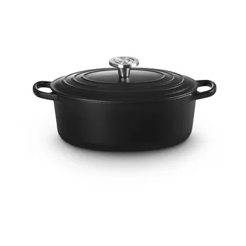 Le Creuset Signature Gusseisen ovale Kasserolle - Matt Schwarz, 4,1 l - Le Creuset