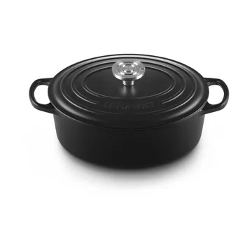 Le Creuset Signature Gusseisen ovale Kasserolle - Matt Schwarz, 4,1 l - Le Creuset