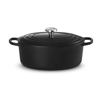 Le Creuset Signature Gusseisen ovale Kasserolle - Matt Schwarz, 6,3 l - Le Creuset