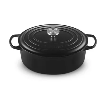 Le Creuset Signature Gusseisen ovale Kasserolle - Matt Schwarz, 6,3 l - Le Creuset