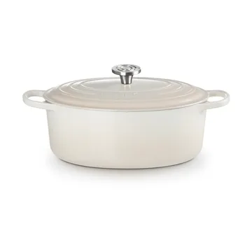 Le Creuset Signature Gusseisen ovale Kasserolle - Meringue, 6,3 l - Le Creuset
