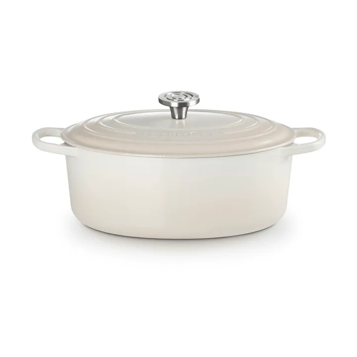 Le Creuset Signature Gusseisen ovale Kasserolle - Meringue, 6,3 l - Le Creuset