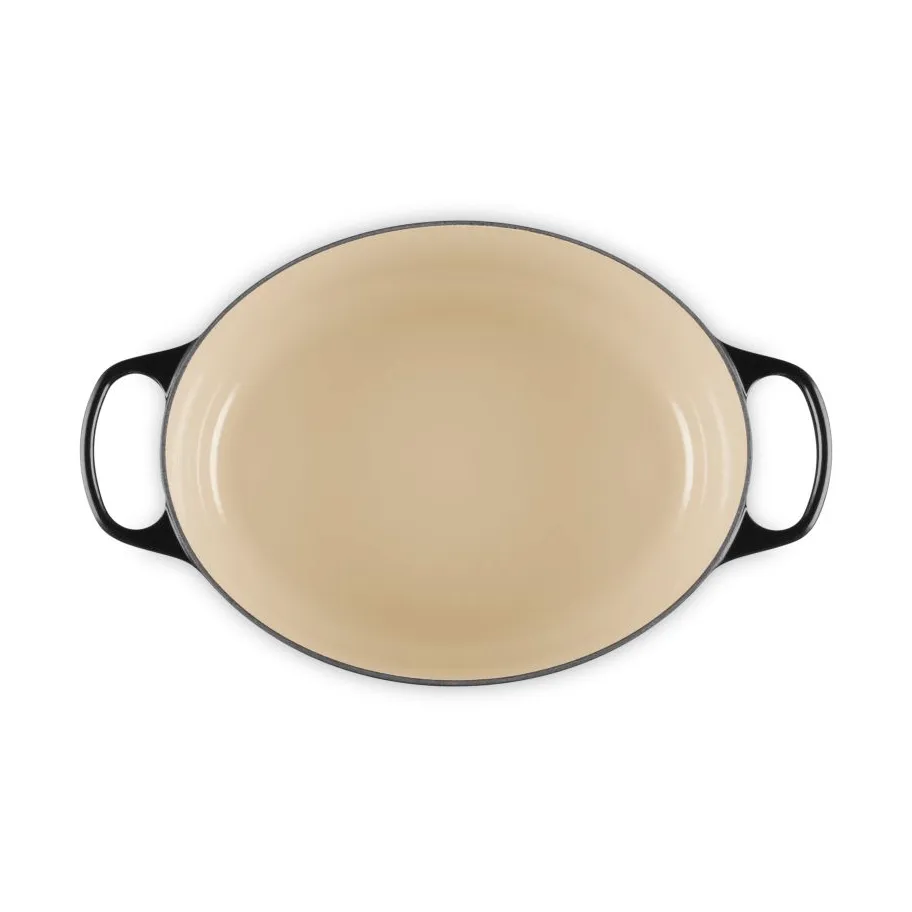 Le Creuset Signature Gusseisen ovale Kasserolle, Schwarz, 6,3 l Le Creuset