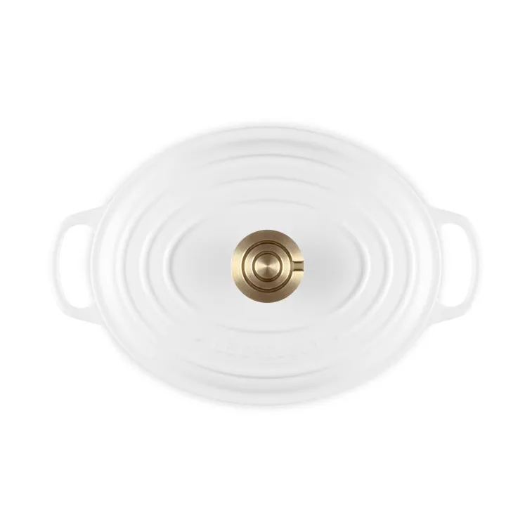 Le Creuset Signature Gusseisen ovale Kasserolle, Weiß, 4,1 l Le Creuset