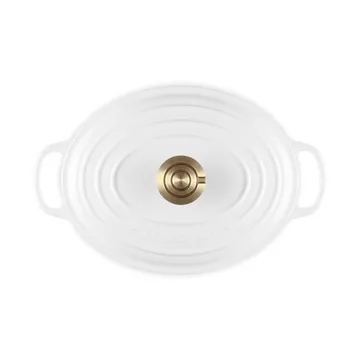 Le Creuset Signature Gusseisen ovale Kasserolle - Weiß, 4,1 l - Le Creuset