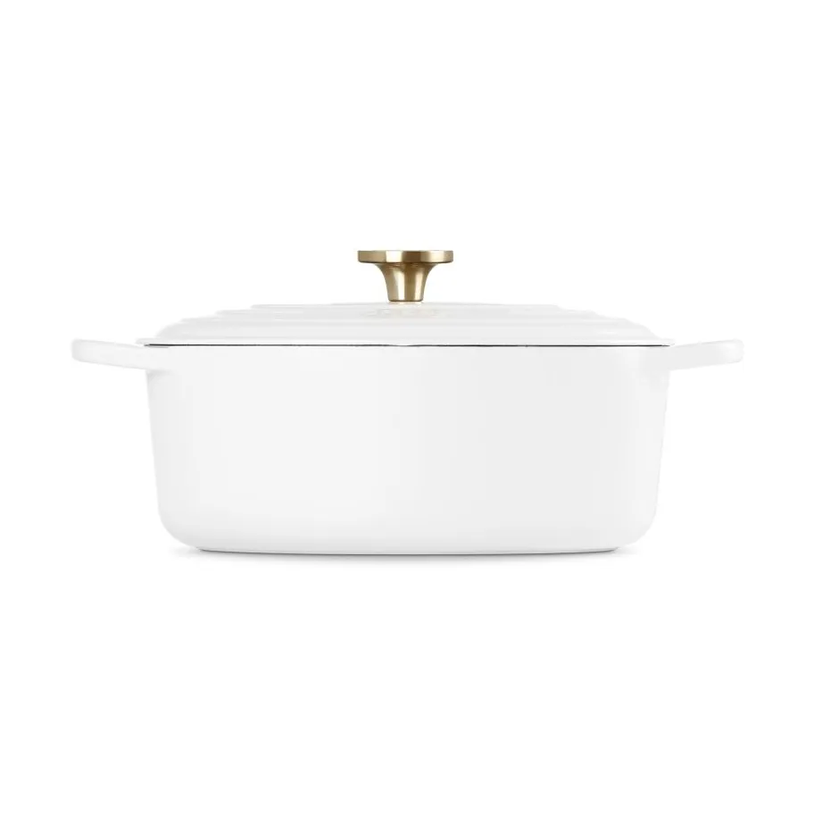 Le Creuset Signature Gusseisen ovale Kasserolle, Weiß, 6,3 l Le Creuset