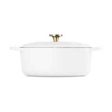 Le Creuset Signature Gusseisen ovale Kasserolle - Weiß, 6,3 l - Le Creuset
