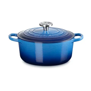 Le Creuset Signature Gusseisen runder Bräter - Azurblau, 4,2 l - Le Creuset