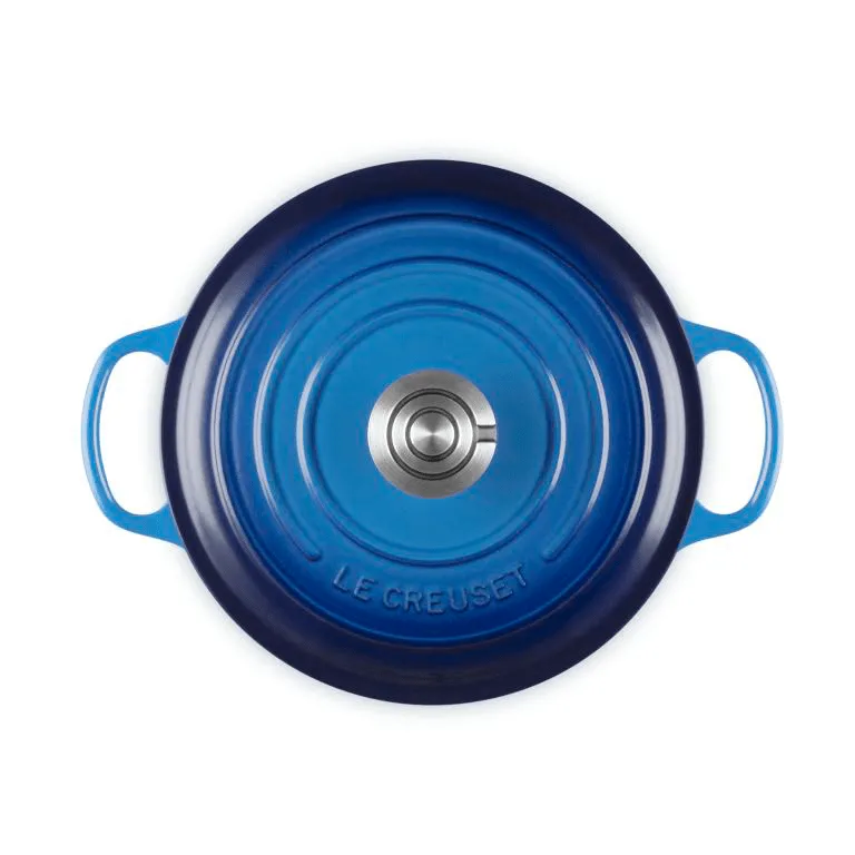 Le Creuset Signature Gusseisen runder Bräter, Azurblau, 4,2 l Le Creuset
