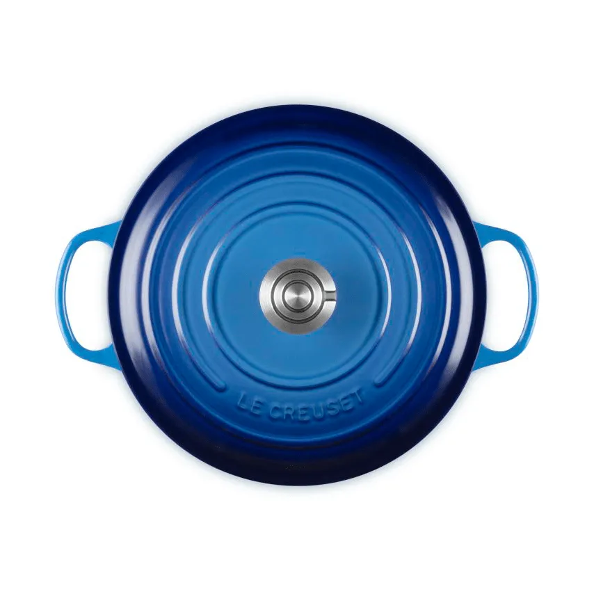 Le Creuset Signature Gusseisen runder Bräter, Azure, 6,7 l Le Creuset