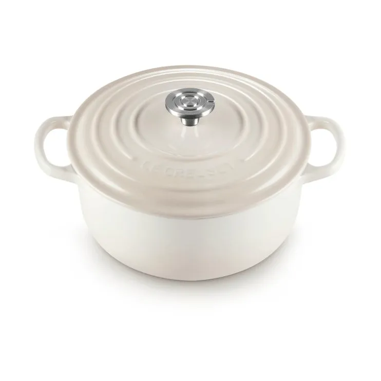 Le Creuset Signature Gusseisen runder Bräter, Baiser, 3,3 l Le Creuset
