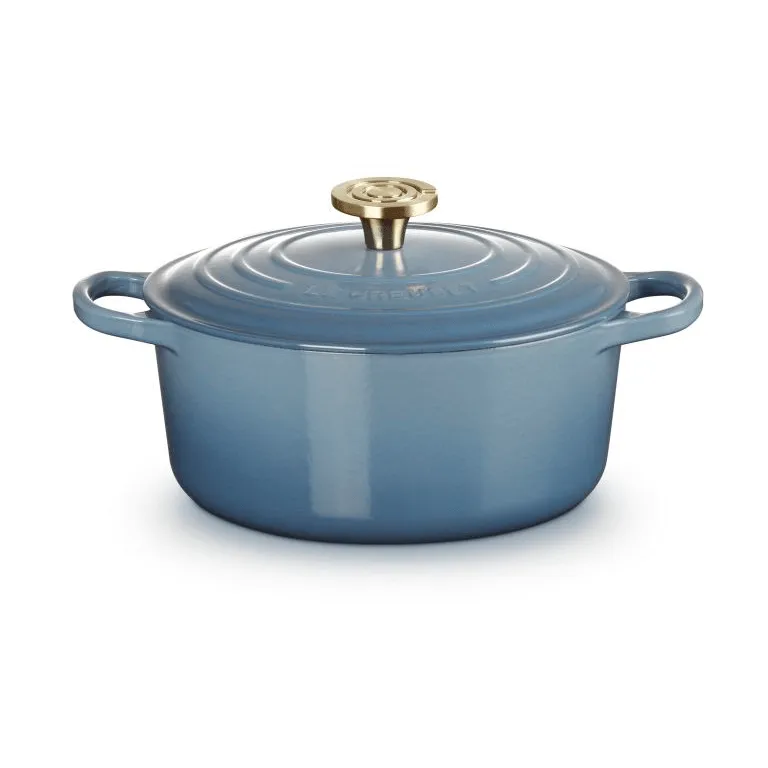 Le Creuset Signature Gusseisen runder Bräter, Chambray, 4,2 l Le Creuset