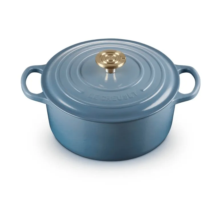 Le Creuset Signature Gusseisen runder Bräter, Chambray, 4,2 l Le Creuset