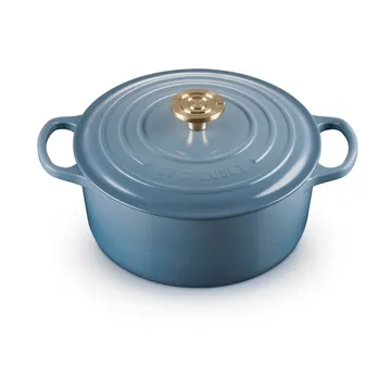 Le Creuset Signature Gusseisen runder Bräter - Chambray, 4,2 l - Le Creuset