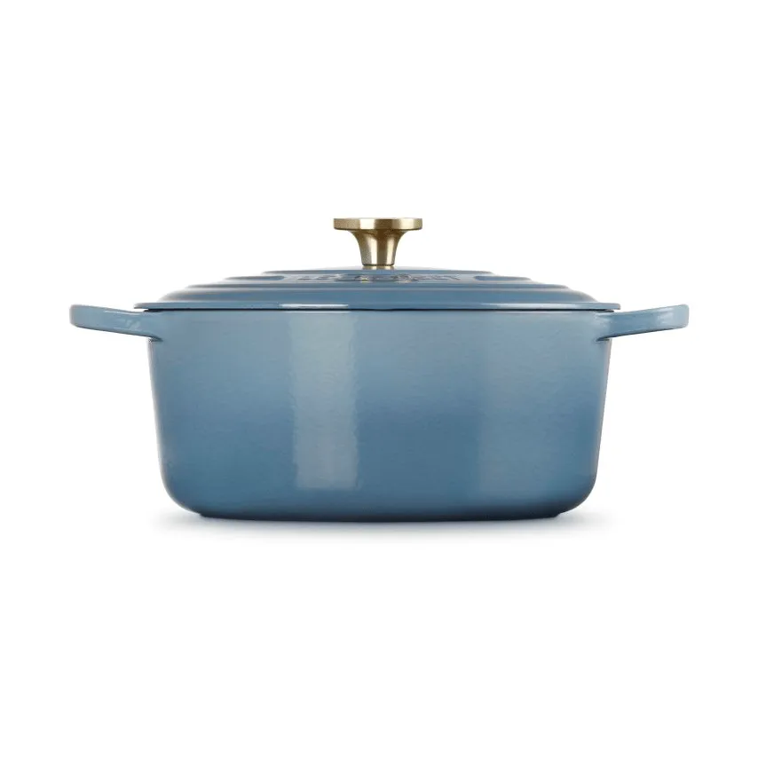 Le Creuset Signature Gusseisen runder Bräter, Chambray, 6,7 l Le Creuset