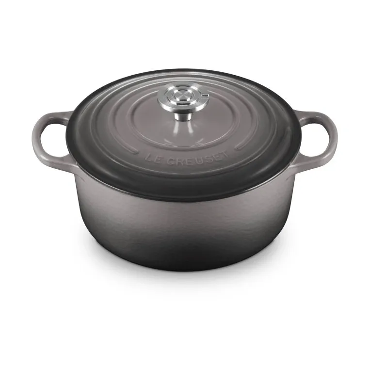 Le Creuset Signature Gusseisen runder Bräter, Flint, 4,2 l Le Creuset