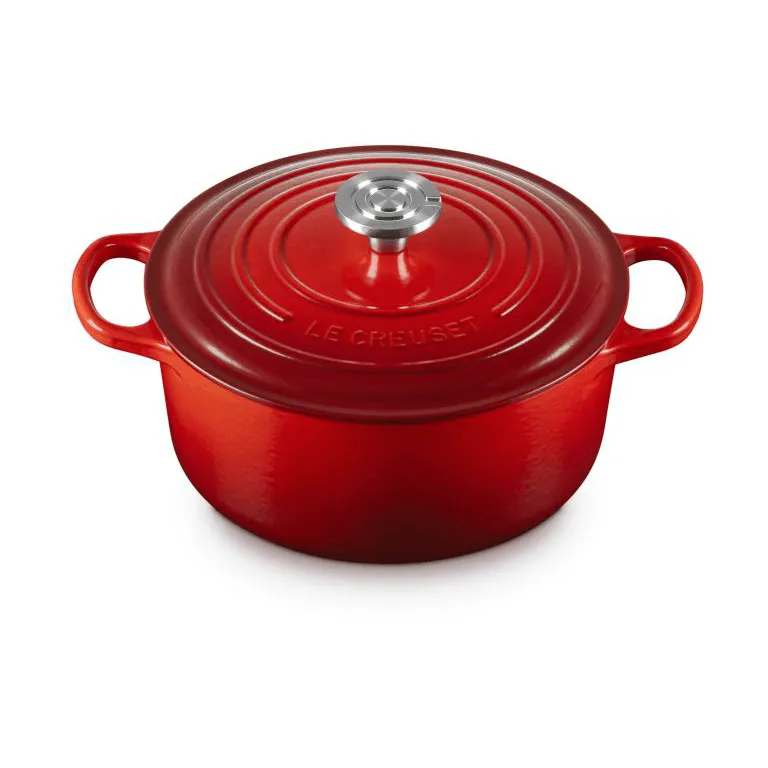 Le Creuset Signature Gusseisen runder Bräter, Kirschrot, 4,2 l Le Creuset