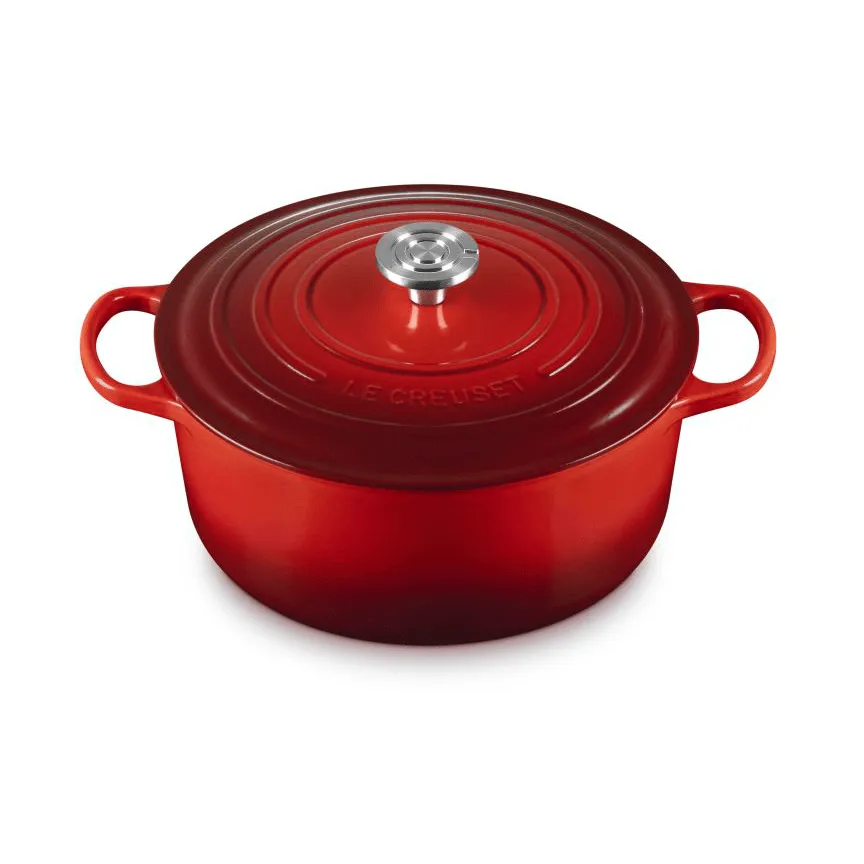 Le Creuset Signature Gusseisen runder Bräter, Kirschrot, 6,7 l Le Creuset