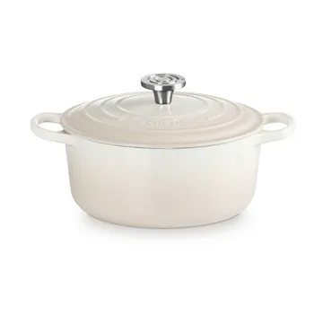 Le Creuset Signature Gusseisen runder Bräter - Meringue, 4,2 l - Le Creuset
