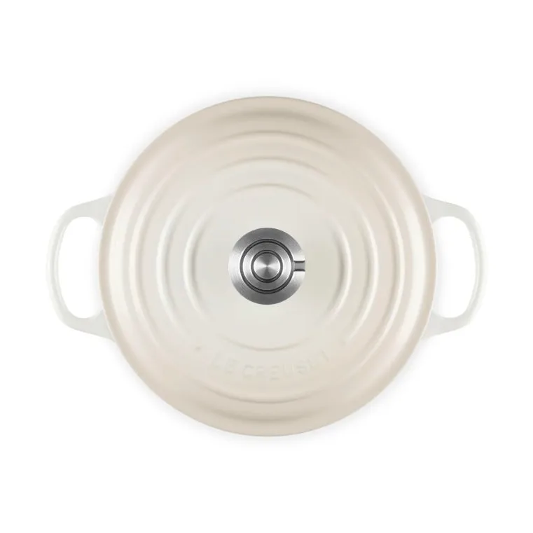 Le Creuset Signature Gusseisen runder Bräter, Meringue, 4,2 l Le Creuset