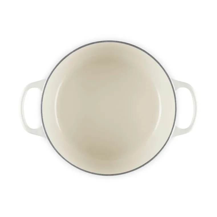 Le Creuset Signature Gusseisen runder Bräter, Meringue, 4,2 l Le Creuset