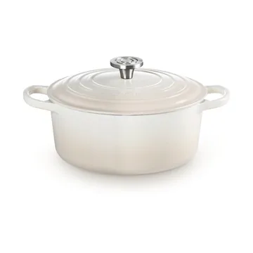 Le Creuset Signature Gusseisen runder Bräter - Meringue, 5,3 l - Le Creuset