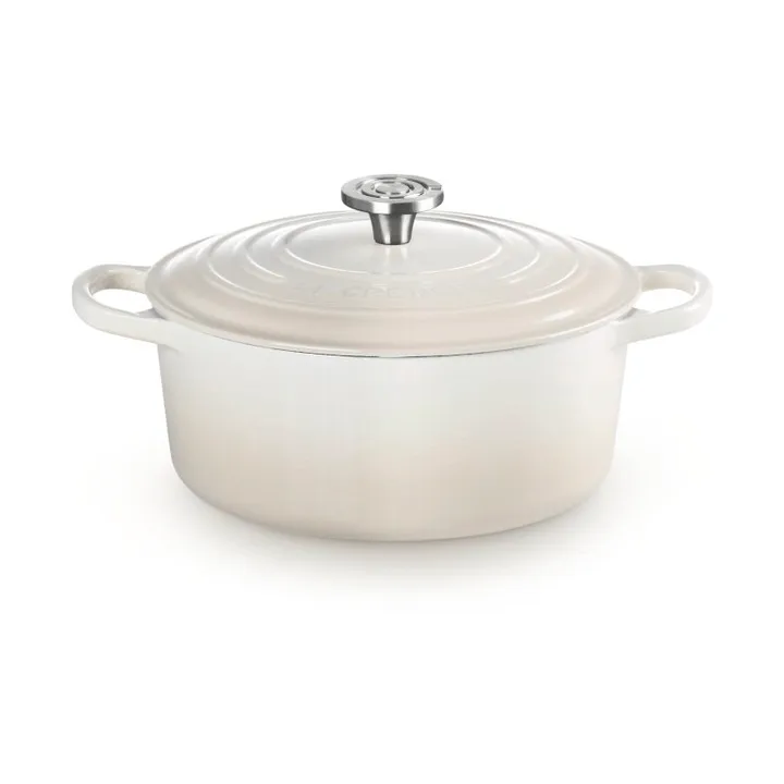 Le Creuset Signature Gusseisen runder Bräter - Meringue, 5,3 l - Le Creuset